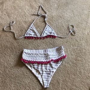 Nina and Thessy high waisted bikini bottom/top